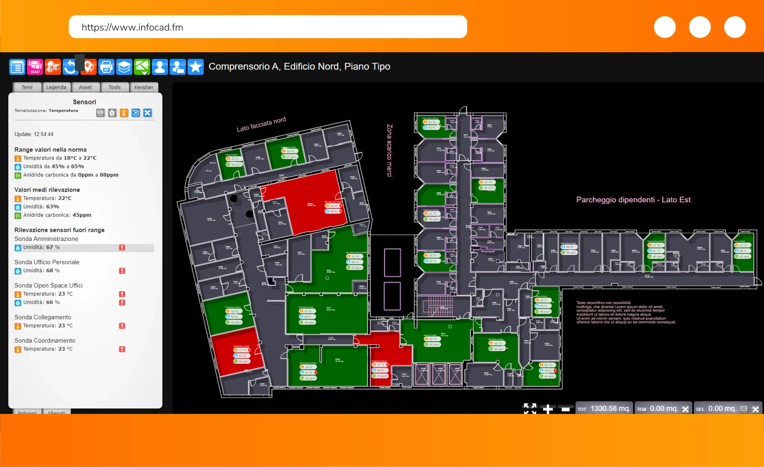 Comprehensive space management, facilitating traceability and detailed management of surfaces.